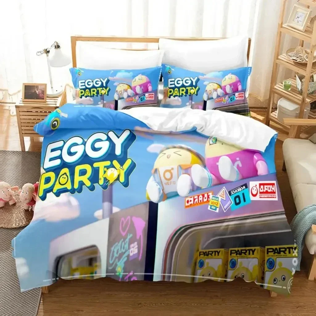 Party Games Eggy - طقم مفروشات سرير بتصميم لعبة إيغي