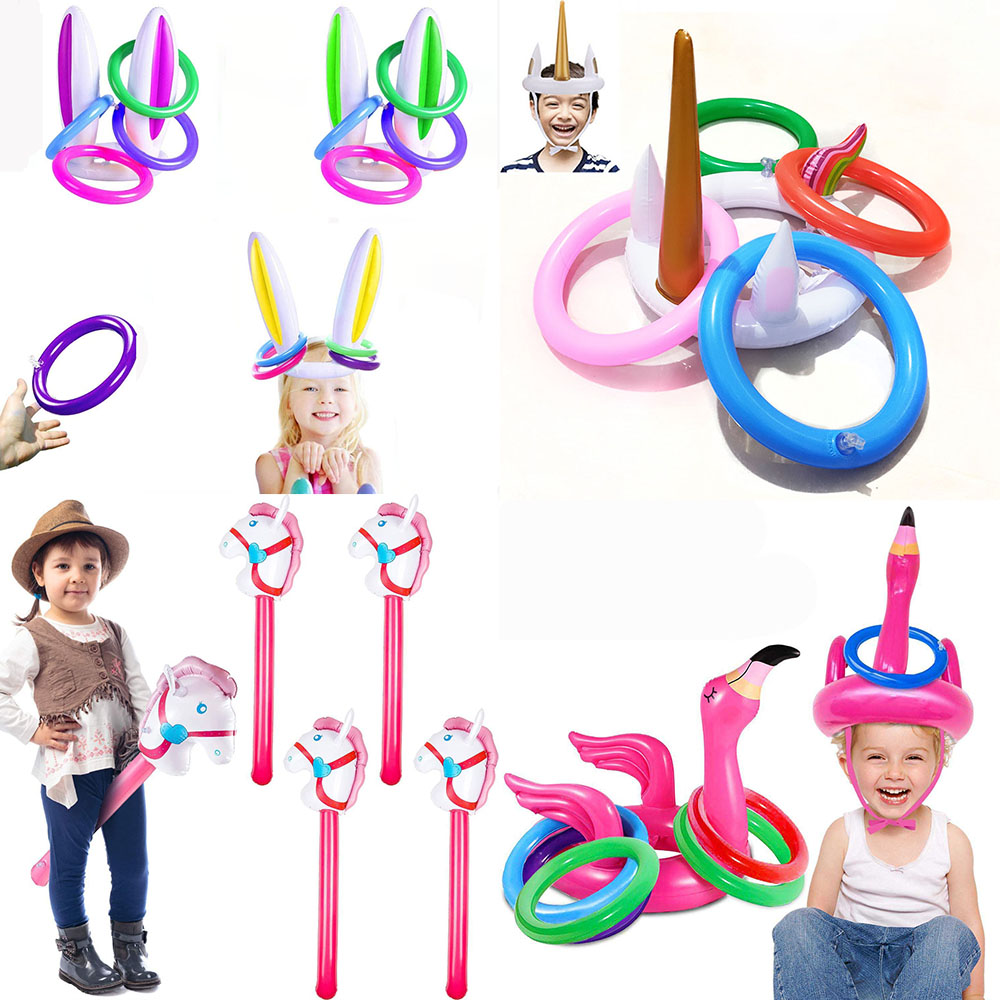 Party Games Easter For Kids - نفخ الحصان عصا يونيكورن قوس قزح